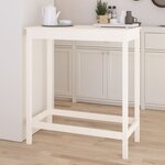 vidaXL Table de bar blanc 100x50x110 cm bois massif de pin