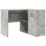 vidaXL Bureau d'angle avec tiroir Gris béton 102 x 88 x 75 cm