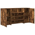 vidaXL Bureau de réception chêne fumé 200x50x103 5cm bois d'ingénierie