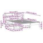 vidaXL Lit bibliothèque sans matelas cire marron 120x190cm pin massif