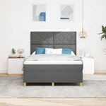 vidaXL Lit à ressorts avec tête de lit Gris foncé 160 x 200 cm tissu