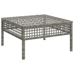 vidaXL Tabouret de jardin avec coussin gris résine tressée