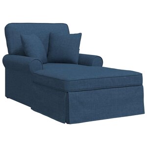 vidaXL Chaise lounge avec jupe Bleu 91 x 157 x 91 cm tissu