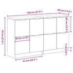 vidaXL Buffet 2 Pièces Chêne noir 60 x 30 x 70 cm Bois d'ingénierie