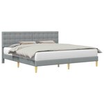 vidaXL Cadre de lit avec tête de lit Gris clair 180 x 200 cm Tissu