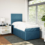 vidaXL Sommier à lattes de lit avec matelas bleu 100x200 cm