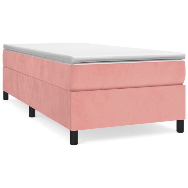 vidaXL Sommier à lattes de lit et matelas Rose 80x200 cm Velours