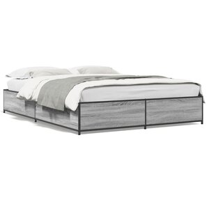 vidaXL Cadre de lit sans matelas sonoma gris 120x190 cm