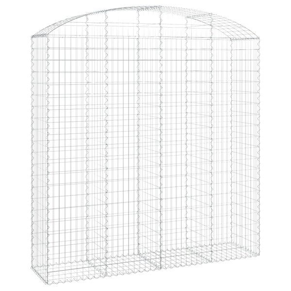 vidaXL Panier de gabions arqué 200x50x200/220 cm Fer galvanisé