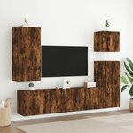 vidaXL Meuble TV mural chêne fumé 40 5x30x90 cm bois d'ingénierie