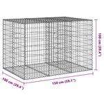 vidaXL Panier gabion avec couvercle 150x100x100 cm fer galvanisé