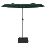 vidaXL Parasol de jardin à double tête avec LED vert 316x145 cm