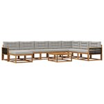 vidaXL Ensemble de canapés d'extérieur 9 Pièces Naturel et gris clair