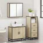 vidaXL Ensemble de meubles de salle de bain 3 Pièces chêne sonoma
