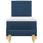 vidaXL Lit à ressorts avec matelas Bleu 90 x 200 cm tissu