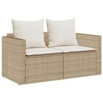 vidaXL Salon de jardin 5 Pièces avec coussins empilable beige polyrotin