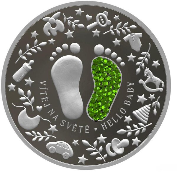 Pièce de monnaie en Argent 2 Dollars g 31.1 (1 oz) Millésime 2025 Crystal Series HELLO BABY