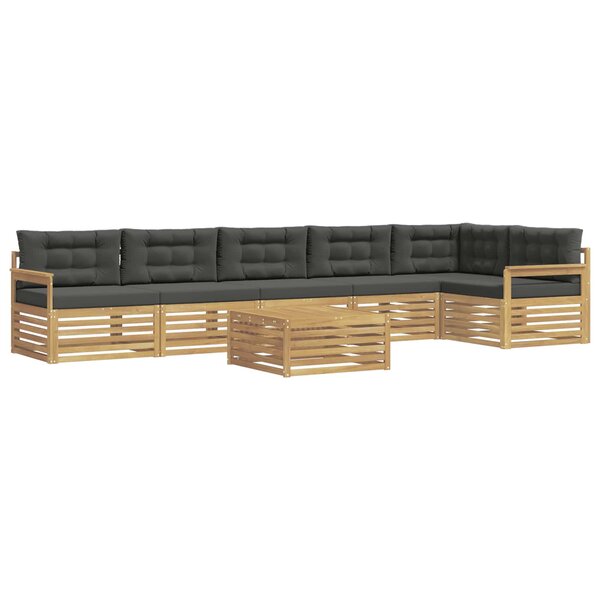 vidaXL Ensemble de canapés d'extérieur 7 pc Blanc et anthracite