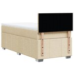 vidaXL Sommier à lattes de lit et matelas Crème 90x190 cm Tissu