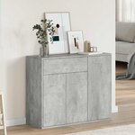 vidaXL Buffet Gris béton 88x30x70 cm Bois d'ingénierie