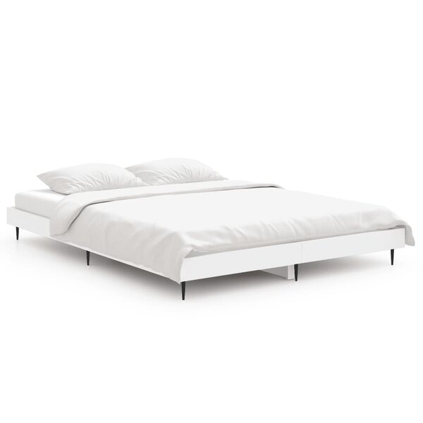 vidaXL Cadre de lit Blanc 140x190 cm bois d'ingénierie