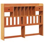 vidaXL Lit bibliothèque sans matelas cire marron 140x190 cm pin massif
