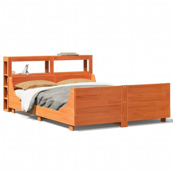 vidaXL Cadre de lit sans matelas cire marron 160x200cm bois pin massif