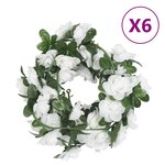 vidaXL Guirlandes de fleurs 6 Pièces blanc 240 cm