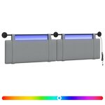 vidaXL Tête de lit suspendue Gris clair Tissu