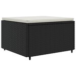 vidaXL Salon de jardin 5 Pièces avec coussins Noir Résine tressée