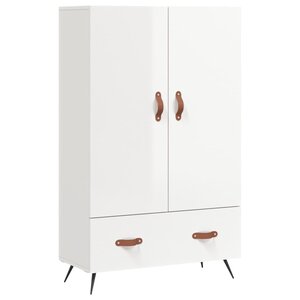 vidaXL Buffet haut blanc brillant 69 5x31x115 cm bois d'ingénierie