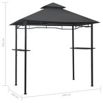 vidaXL Belvédère de barbecue 240x150x255 cm Anthracite Acier