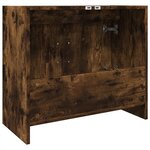 vidaXL Armoire de lavabo chêne fumé 63x29x55 cm bois d'ingénierie