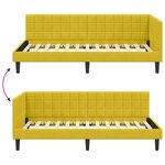 vidaXL Cadre de lit d'angle avec tête de lit Jaune 90 x 200 cm Velours