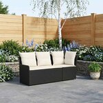 vidaXL Sofa de jardin avec accoudoirs et sofa d'angle 2 Pièce Rotin PE