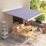vidaXL Toile d'auvent bleu et blanc 400x300 cm