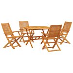 vidaXL Ensemble de salle à manger pour jardin 5 pc Marron