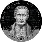 Pièce de monnaie en Argent 2000 Francs g 62.2 (2 oz) Millésime 2024 LOUIS BRAILLE