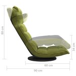 vidaXL Chaise de sol pivotante Vert clair Velours