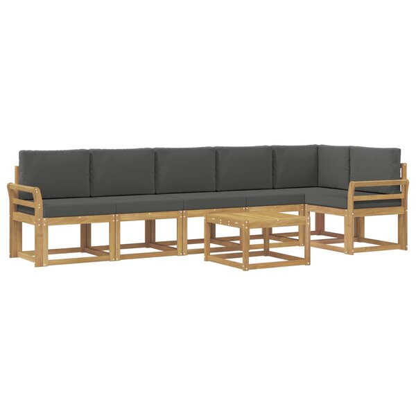vidaXL Ensemble de canapés d'extérieur 7 Pièces Blanc et anthracite