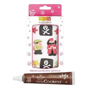 Décors sucrés Gâteau de Pirate + Stylo chocolat