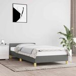 vidaXL Cadre de lit sans matelas gris foncé 90x200 cm tissu