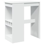 vidaXL Table de bar avec étagères blanc bois d'ingénierie