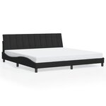 vidaXL Cadre de lit avec LED sans matelas Hanko noir 200x200 cm velours