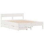vidaXL Cadre de lit sans matelas blanc 140x200 cm bois de pin massif