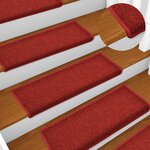 vidaXL Tapis d'escalier 5 Pièces 65x21x4 cm Rouge