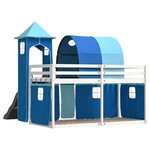 vidaXL Lit superposé sans matelas avec toboggan et rideaux 80x200 cm