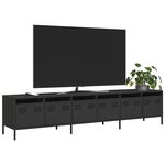 vidaXL Meuble TV noir 202x39x43 5 cm acier laminé à froid