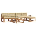 vidaXL Ensemble de canapés d'extérieur 6 Pièces Naturel et Beige