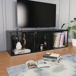 Vidaxl bibliothèque/meuble tv noir brillant 36x30x114 cm aggloméré